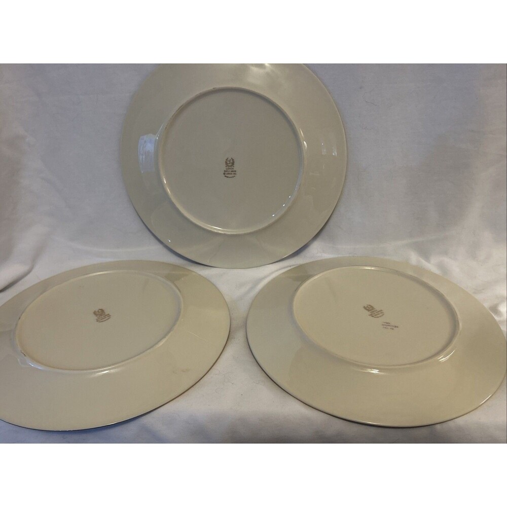 Vintage Lenox China Castle Garden Dinner Plate Lot Of 3 Plates - Picture 10 of 12